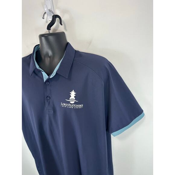 UNRL Performance Golf Polo Navy Blue Size 3XL Chest Logo - Picture 7 of 8
